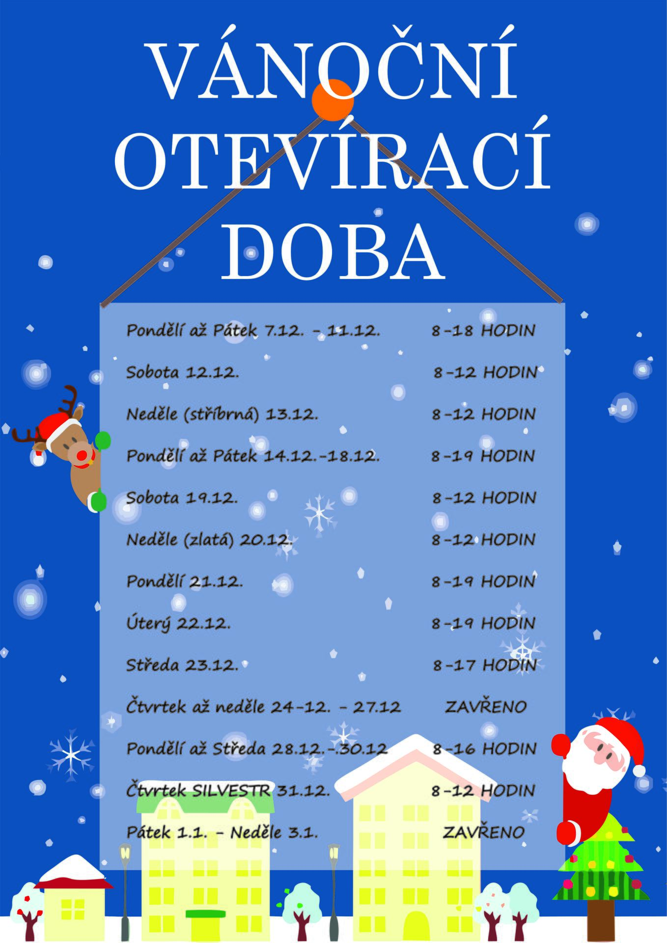 Vánoční otevírací doba ve Flexikopírce